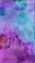 Watercolor background in blue, purple, violet, turquoise and pink colors. Raster abstract illustration for stories. Vertical Royalty Free Stock Photo
