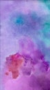 Watercolor background in blue, purple, violet, turquoise and pink colors. Raster abstract illustration for stories Royalty Free Stock Photo