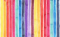 Watercolor background with colorful stripes of various colors: yellow, orange, red, rose, turquoise, blue, navy, violet, lilac. Royalty Free Stock Photo