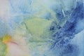 Watercolor background of delicate paint colors, blue and blue