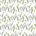 Watercolor background with spring flowering plants Royalty Free Stock Photo