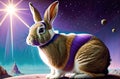 Cute Easter bunny Robot in unique Landscapes. Happy easter day. Cute bunny AI Generated Royalty Free Stock Photo