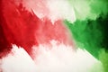 Watercolor background with flag of Italy. Grunge texture.