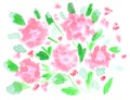 Watercolor background. Floral bouquets, summer and nature, art decoration, sketch. Illustration hand drawn modern