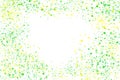 Watercolor background of green and yellow color on white background