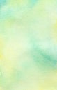 Watercolor background in green, yellow colors. Raster. Hand drawn gradient. Royalty Free Stock Photo