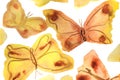 Watercolor background illustration. Watercolor butterflies on a white background