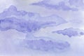 Watercolor background illustration. Watercolor gentle cloud on the sky