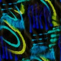 Watercolor Background. Multicolor Modern Batik. Gradient Stroke.