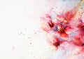 Watercolor background pink blossom