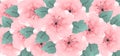 Watercolor background of pink flowers set Royalty Free Stock Photo