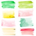 Watercolor background real watercolor. brush paint stroke striped. hand drawn elements for Banner. Isolated on white background. Royalty Free Stock Photo