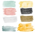 Watercolor background real watercolor. brush paint stroke striped. hand drawn elements for design. Isolated on white background. Royalty Free Stock Photo