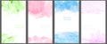 Watercolor background. A set of layouts for the design of postcards, invitations, covers, posters, flyers, posters