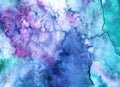 Watercolor background with streaks of bright purple blue green colors for your design Royalty Free Stock Photo