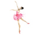 Watercolor ballerina dancing Royalty Free Stock Photo