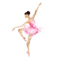 Watercolor ballerina dancing