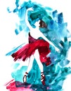 Watercolor ballerina hand painted Ballet dancer illustration Royalty Free Stock Photo