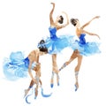 Watercolor ballerinas dancing