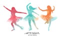 Watercolor ballet dancer silhouette Royalty Free Stock Photo