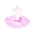 Watercolor ballet tutu on a hanger Royalty Free Stock Photo