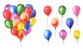 Watercolor ballons elements for design of greeting cards, invitations