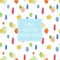 Watercolor balloons seamless vector pattern