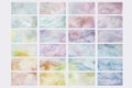 Watercolor banners big set. Torn Stickers tape paper pastel colors, Mock up. Colour of the strip lighting. Royalty Free Stock Photo