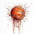 Watercolor Basketball Rebound Painting