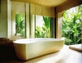 Watercolor of Bathroom tropical style interior design