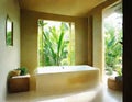 Watercolor of Bathroom tropical style interior design