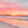 Watercolor Beach Sunsets Background - 1 Royalty Free Stock Photo