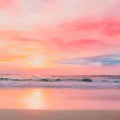 Watercolor Beach Sunsets Background - 1 Royalty Free Stock Photo