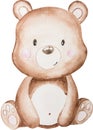 Watercolor bear clipart