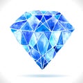Watercolor beautiful blue diamond