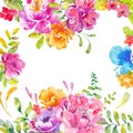 Watercolor beautiful floral design Royalty Free Stock Photo