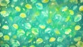 watercolor beautiful green yellow Gradient Jellyfish, tile seamless repeating pattern Generative AI Royalty Free Stock Photo