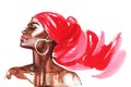 Watercolor Portrait Of African Woman