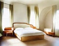 Watercolor of bedroom in Guest Guest room double bed