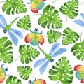 Watercolor beetles pattern