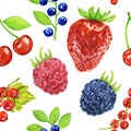 Watercolor berries set.