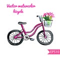 Watercolor bicycle Royalty Free Stock Photo