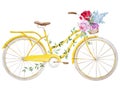 Watercolor bike bicycle Royalty Free Stock Photo