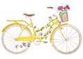 Watercolor bike bicycle Royalty Free Stock Photo