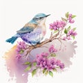 Watercolor bird illustration, Generative AI Technology