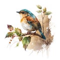 Watercolor bird illustration, Generative AI Technology