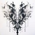 watercolor Black inkblot on white background