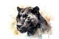 Watercolor black panther. Royalty Free Stock Photo