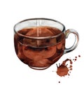 Watercolor black tea cup