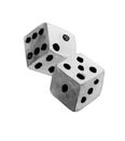 Watercolor Black and white dice against a white background Royalty Free Stock Photo